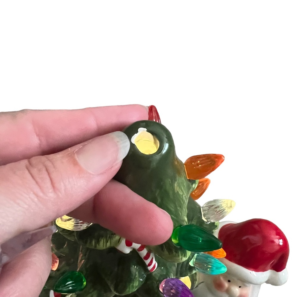 Vintage ceramic Santa light up Christmas tree 13 inch - Picture 7 of 8
